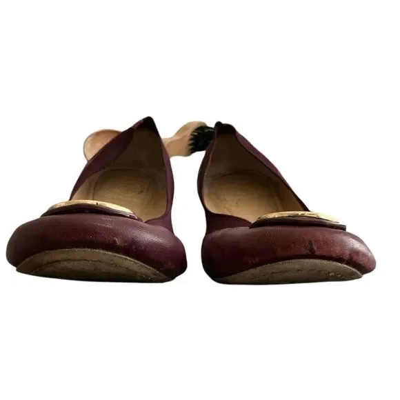 Tory Burch Bordeaux Caroline’s Flats, Ballet Flats.  9.5 - Picture 4 of 11